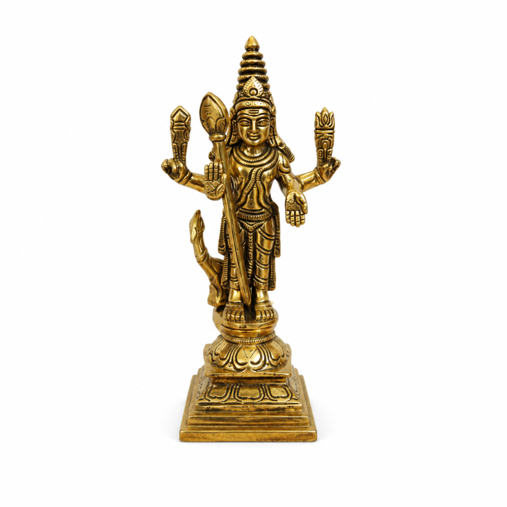 Murugan Statue [Brass] [6.25 Inch] – Divine Brass Idol for Protection, Courage & Blessings