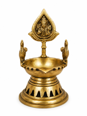 Vel Vilaku [Brass] [5 Inch] – Sacred Murugan Deepam for Protection & Divine Blessings