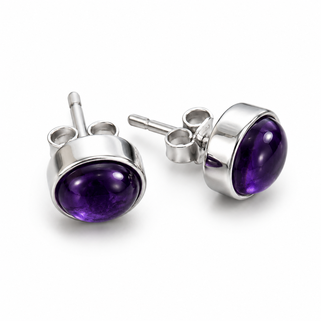 Amethyst Stud [Certified] [17.68 CT] – Natural Crystal Stud for Peace, Clarity & Spiritual Balance