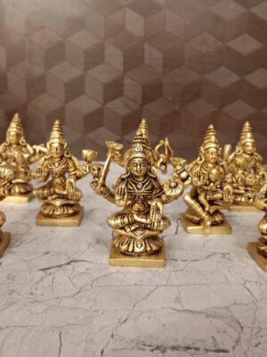 Ashta Lakshmi Idols [Brass] [1800g] [8 Pcs] – Complete Set of Eight Divine Forms of Goddess Lakshmi