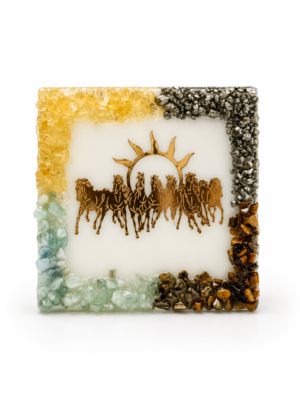 Seven Running Horses With Money Magnet Orgonite Frame [Certified]