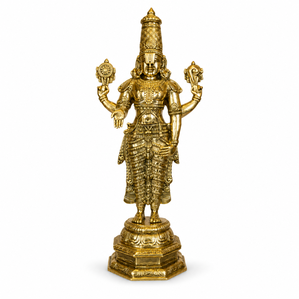 Lord Venkatesh Balaji Statue [Brass] [33 Inches]