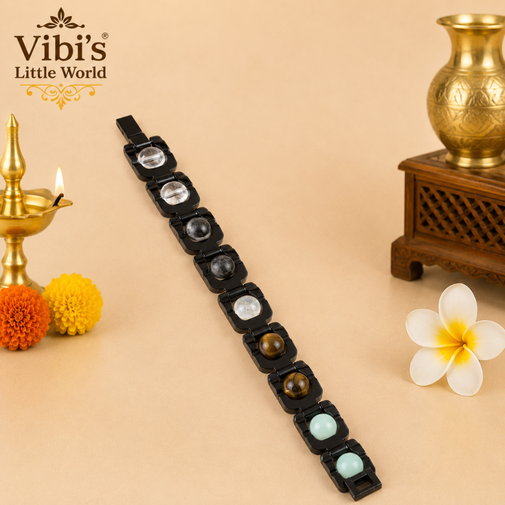 Dhan Yog Bracelet -Black Metal (8mm)(certified)
