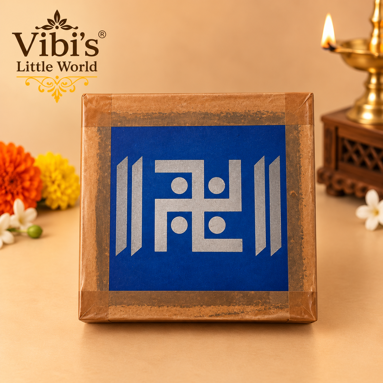 Swastik Rangoli Wooden Stencil (5x5)