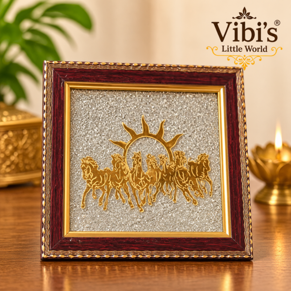 Vasthu Seven Horses Pyrite Frame (Original) (Certified)