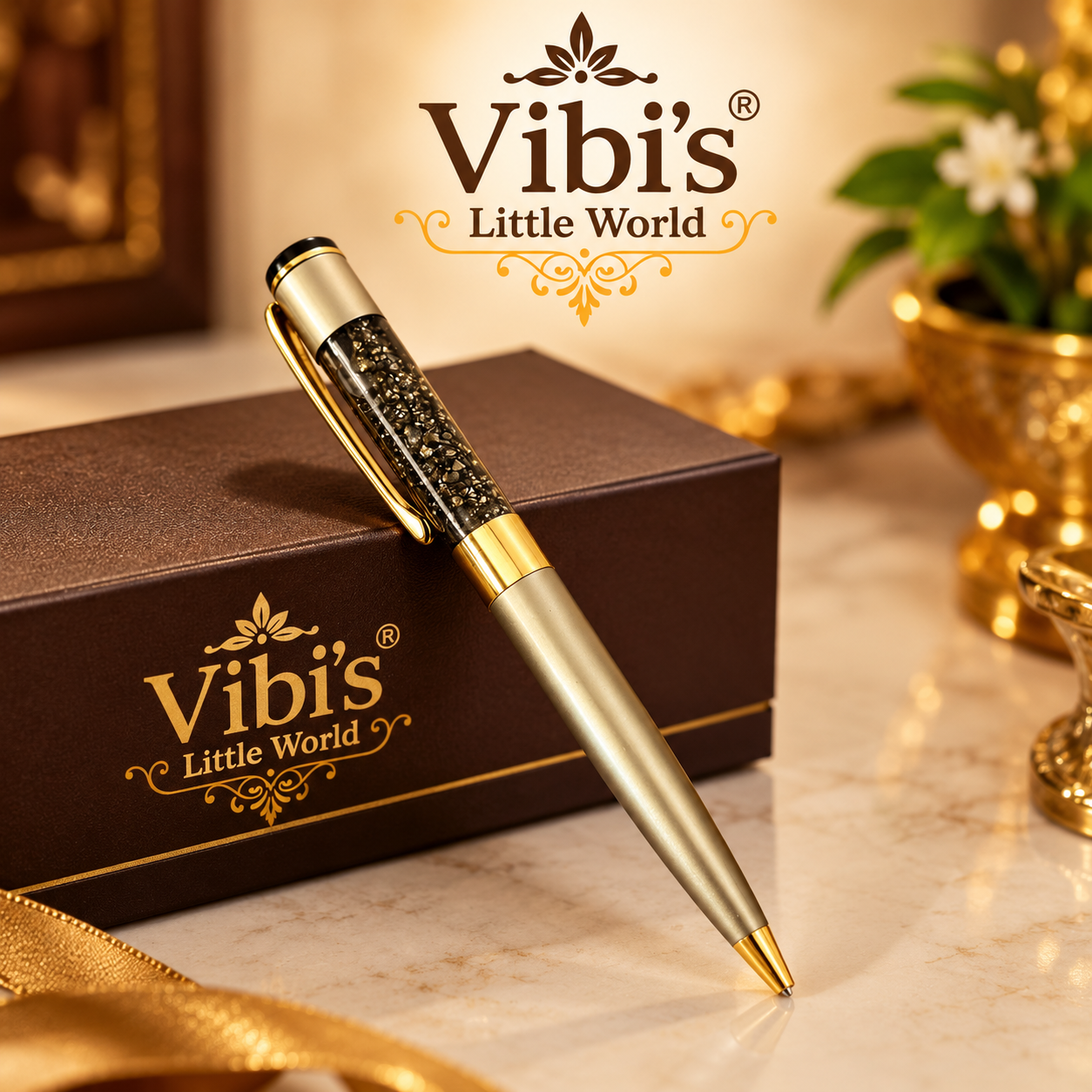Crystal Pyrite Lucky Premium Gift Pen